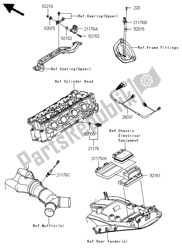 Todas las partes para Inyección De Combustible de Kawasaki ZZR 1400 ABS 2012