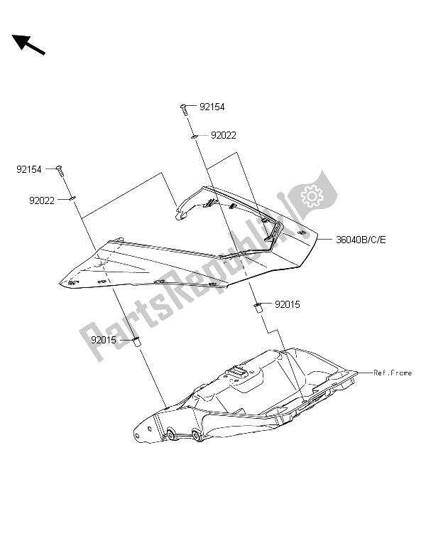 All parts for the Side Covers of the Kawasaki Z 1000 SX ABS 2015