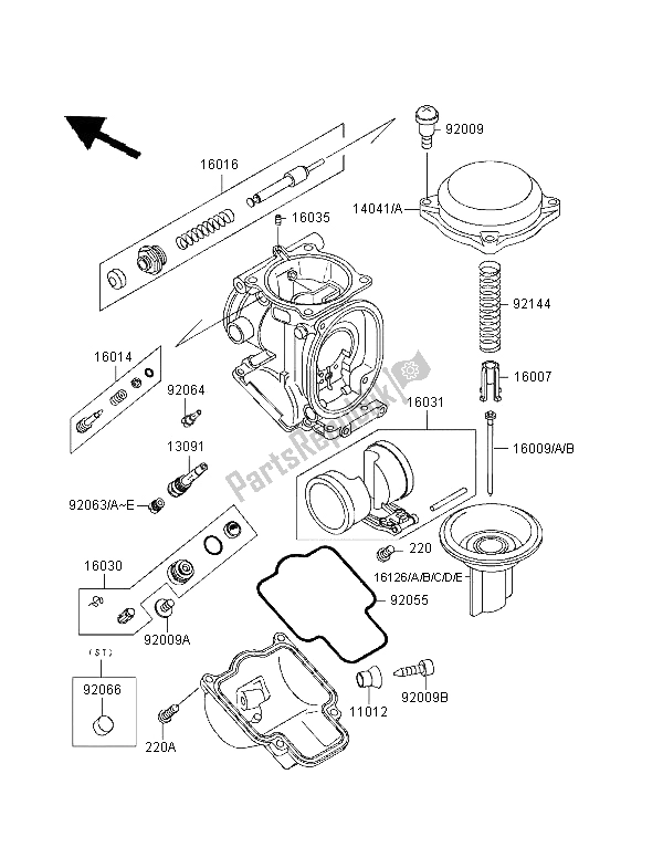 All parts for the Carburetor Parts of the Kawasaki ZZR 1100 1995