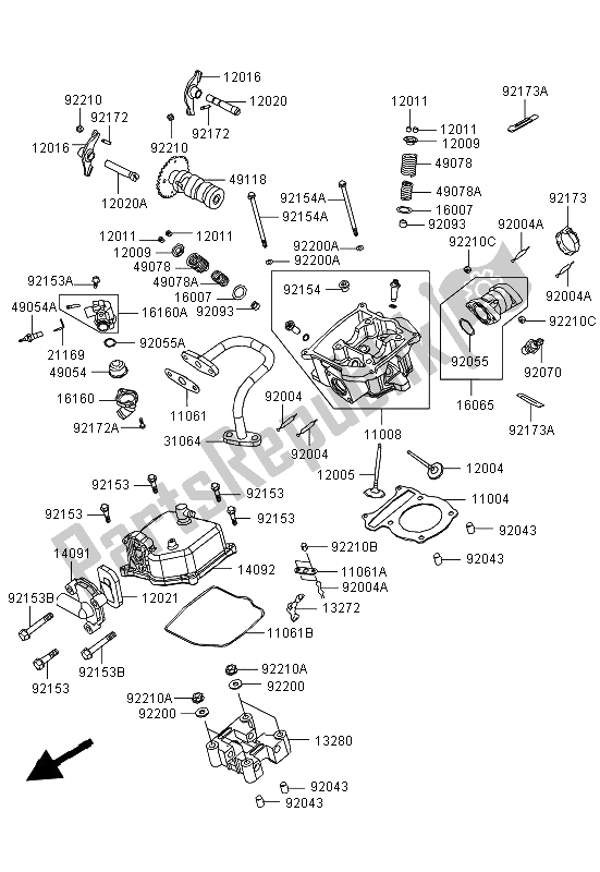 Tutte le parti per il Testata del Kawasaki KVF 300 2013