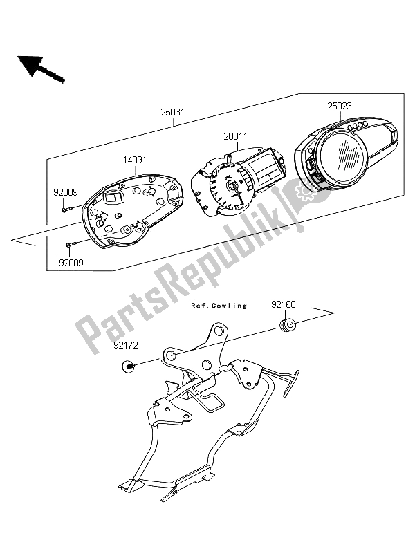 All parts for the Meter of the Kawasaki Z 750R ABS 2012