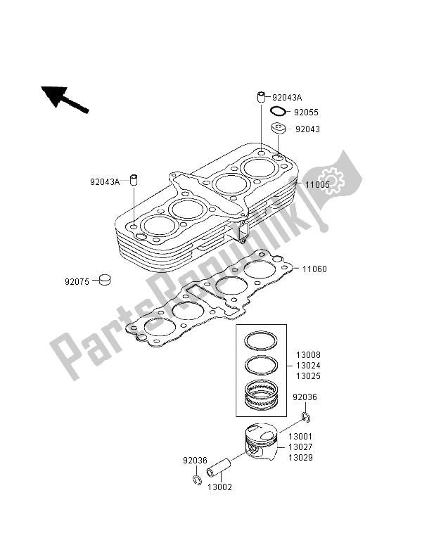 Wszystkie części do Cylinder I T? Ok Kawasaki Zephyr 750 1995