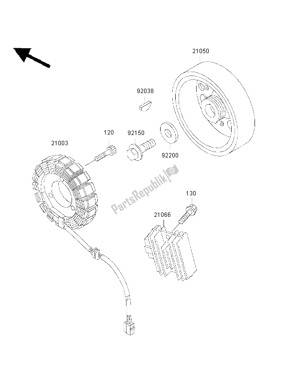 Alle onderdelen voor de Generator van de Kawasaki ZZ R 600 2002