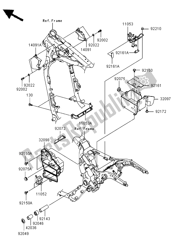 All parts for the Frame Fittings of the Kawasaki VN 1600 Classic Tourer 2006