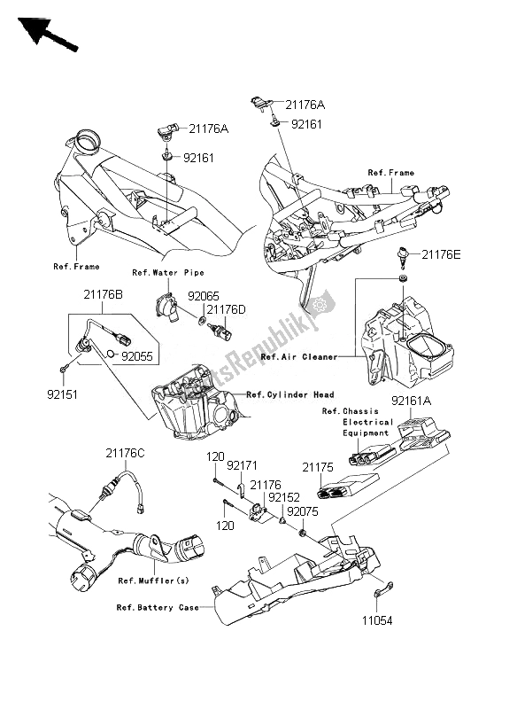 All parts for the Fuel Injection of the Kawasaki Z 1000 ABS 2007