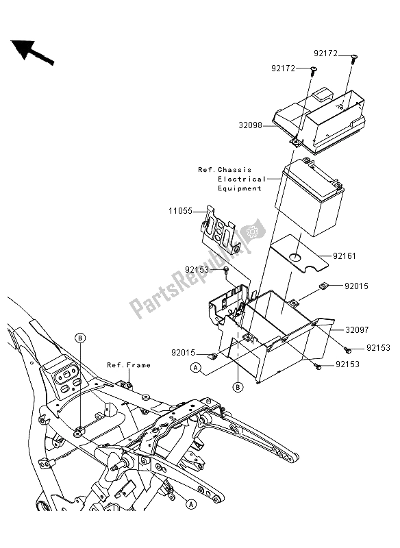 Toutes les pièces pour le Compartiment Des Piles du Kawasaki VN 1700 Voyager ABS 2012