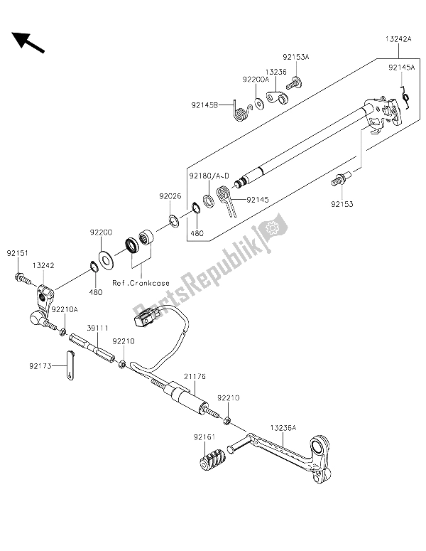 Wszystkie części do Mechanizm Zmiany Biegów Kawasaki Ninja H2R 1000 2015