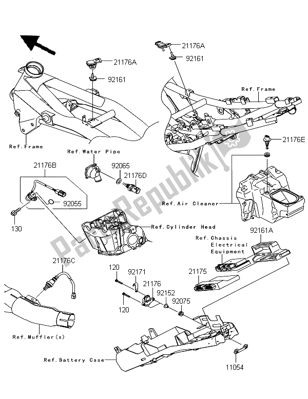 Alle onderdelen voor de Brandstof Injectie van de Kawasaki Z 750 ABS 2012