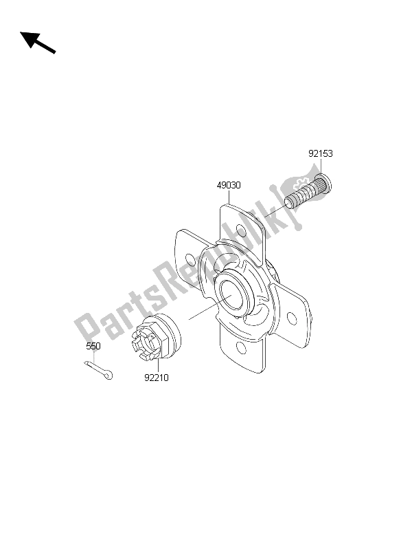 All parts for the Rear Hub of the Kawasaki Brute Force 750 4X4I EPS HFF 2015