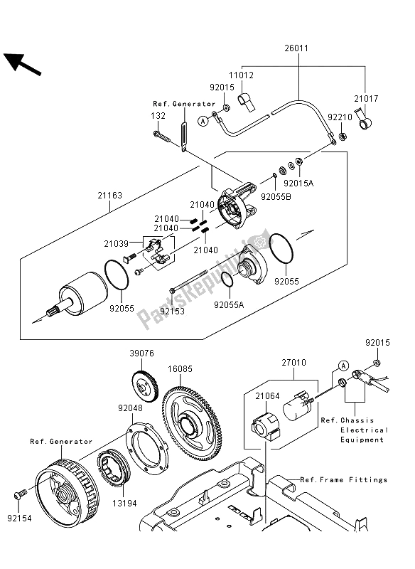 All parts for the Starter Motor of the Kawasaki KVF 750 4X4 EPS 2013