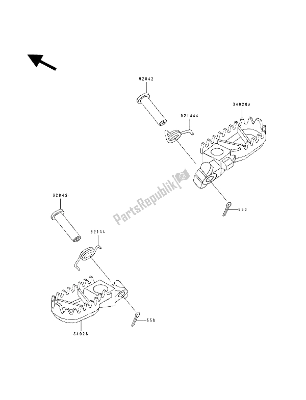 Toutes les pièces pour le étape du Kawasaki KX 125 1992