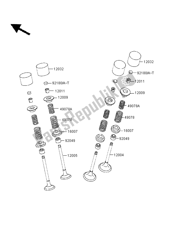 Todas las partes para Válvula de Kawasaki Ninja ZX 7R 750 1996