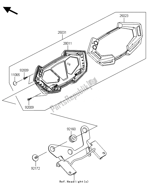All parts for the Meter(s) of the Kawasaki Z 800 ABS BEF 2014