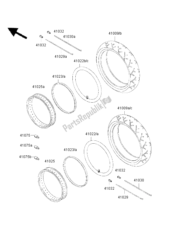 All parts for the Tires of the Kawasaki VN 800 Drifter 2002