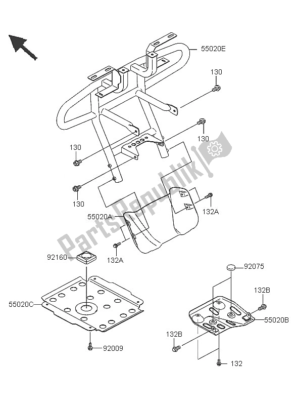 Alle onderdelen voor de Bewaker van de Kawasaki KVF 360 4X4 2005