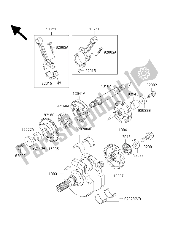 Toutes les pièces pour le Vilebrequin du Kawasaki VN 1500 Drifter 1999