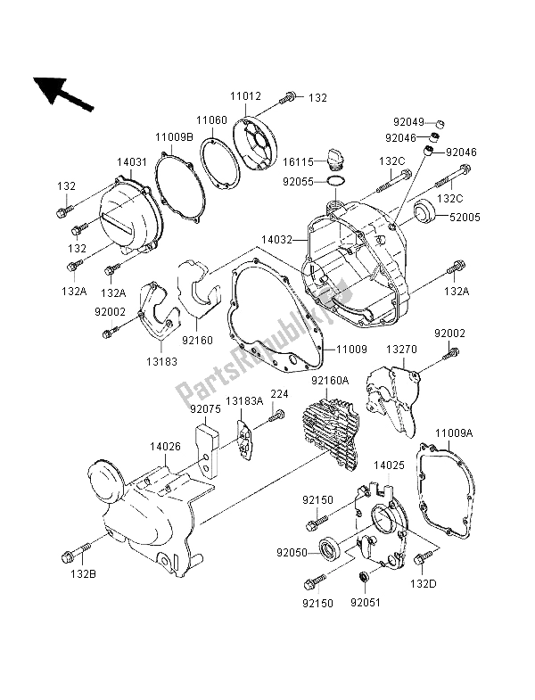 Todas las partes para Cubierta Del Motor de Kawasaki Zephyr 750 1996