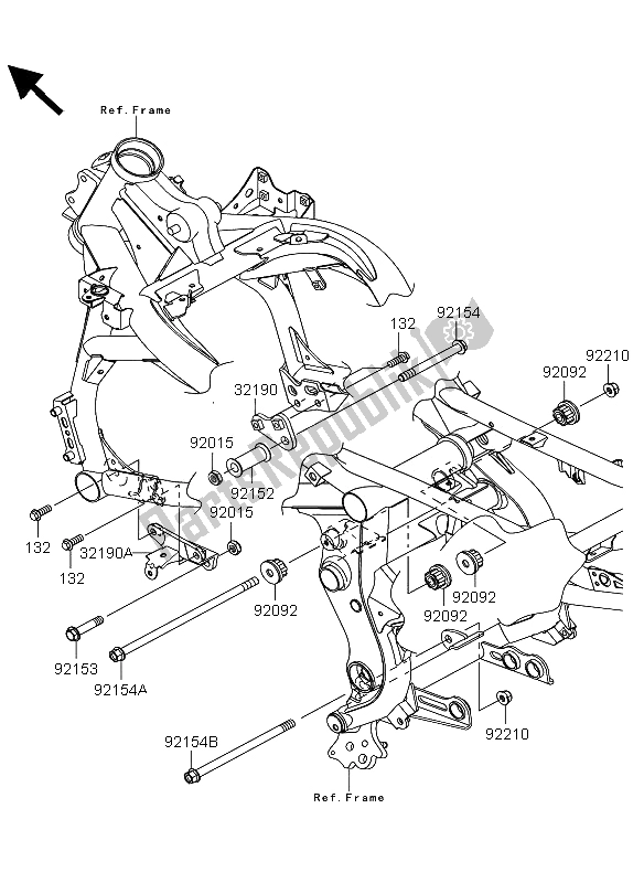 Alle onderdelen voor de Motorsteun van de Kawasaki Versys ABS 650 2013