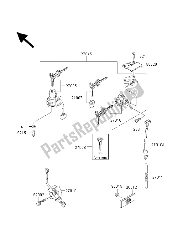 Todas las partes para Switch De Ignición de Kawasaki Ninja ZX 6R 600 2000