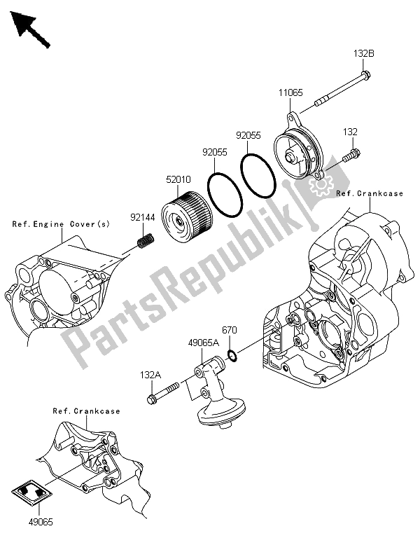 All parts for the Oil Filter of the Kawasaki KLX 450 2013