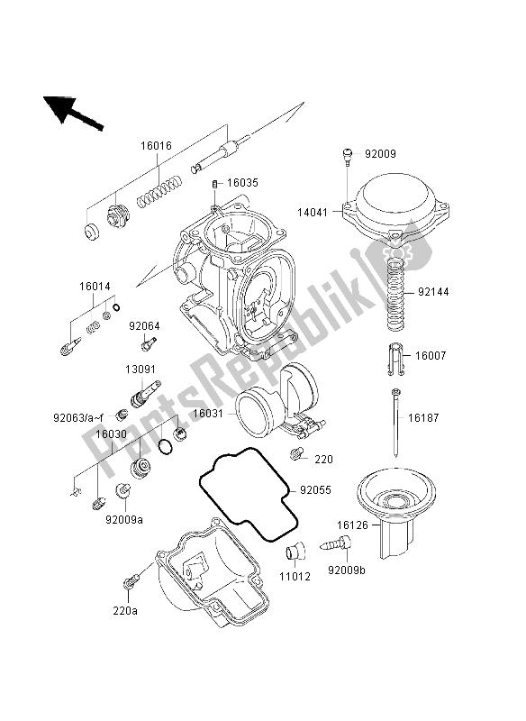 All parts for the Carburetor Parts of the Kawasaki ZZR 600 2003