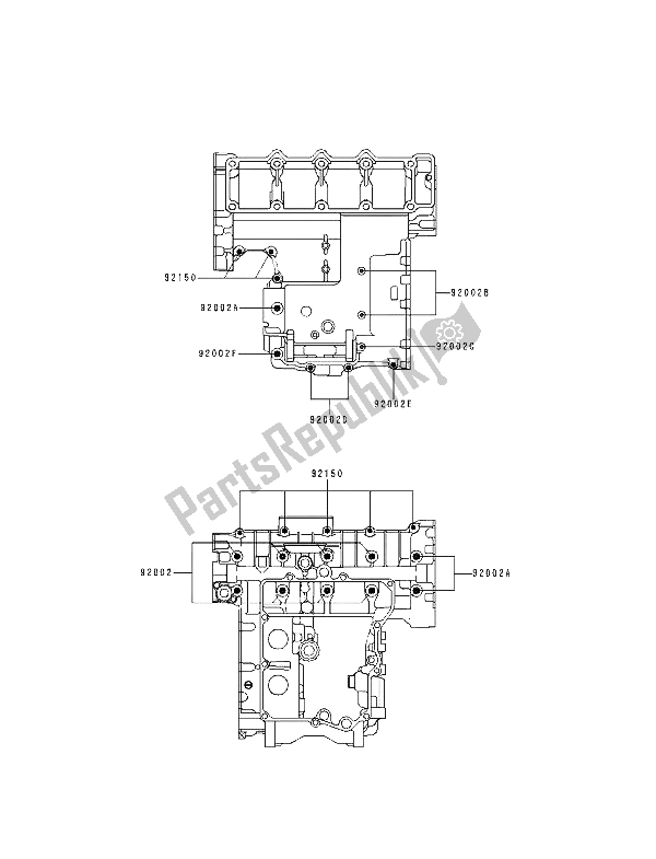 All parts for the Crankcase Bolt Pattern of the Kawasaki ZXR 400 1994