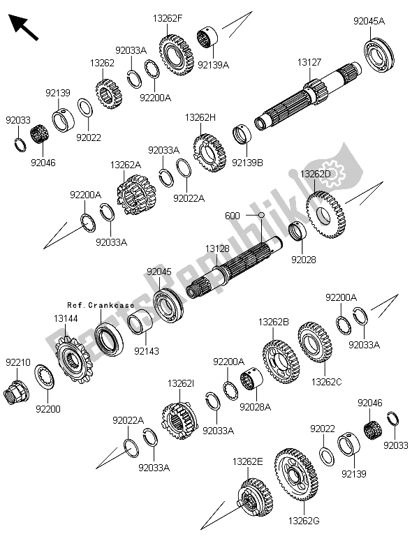 Toutes les pièces pour le Transmission du Kawasaki Ninja 300 2013