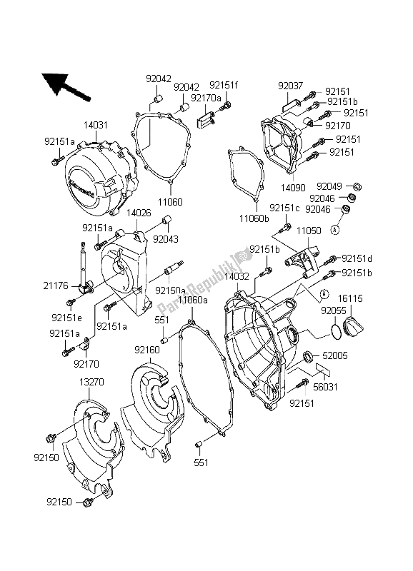 Todas las partes para Cubierta Del Motor de Kawasaki Ninja ZX 6R 600 1999