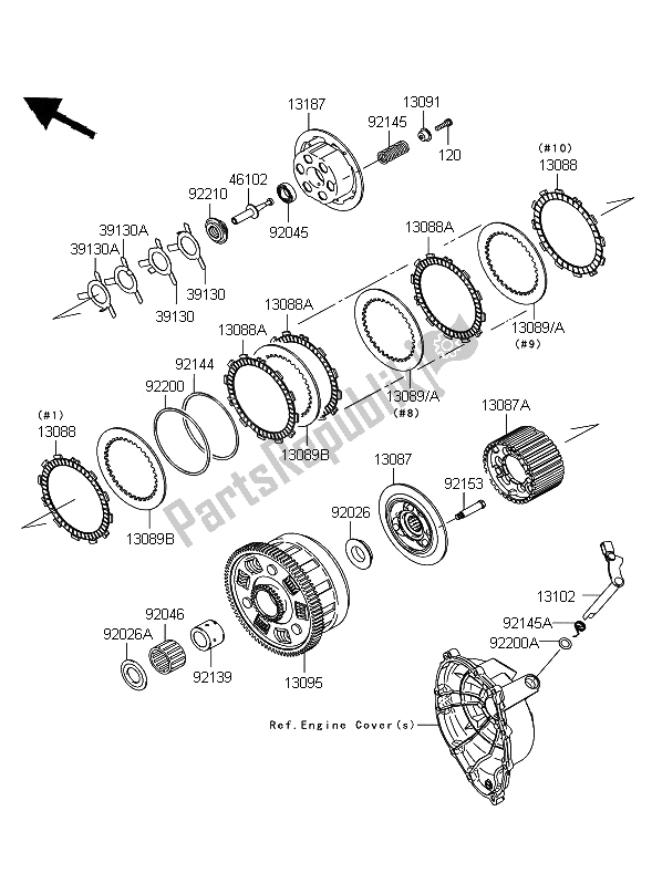 Wszystkie części do Sprz? G? O Kawasaki Ninja ZX 10R 1000 2008