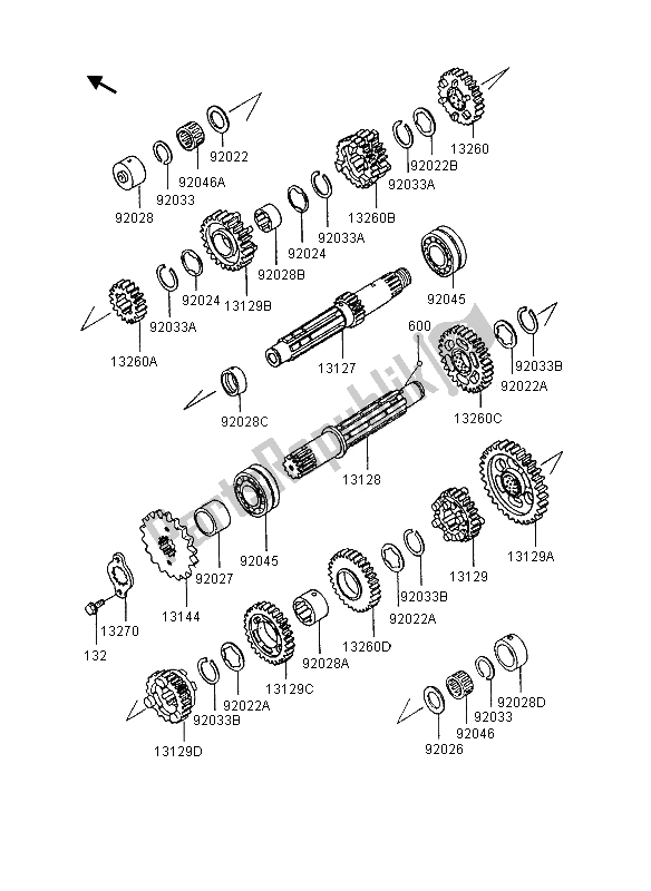 Todas las partes para Transmisión de Kawasaki GPX 600R 1995