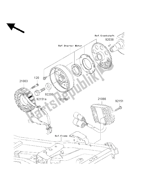 All parts for the Generator of the Kawasaki Ninja ZX 9R 900 2002