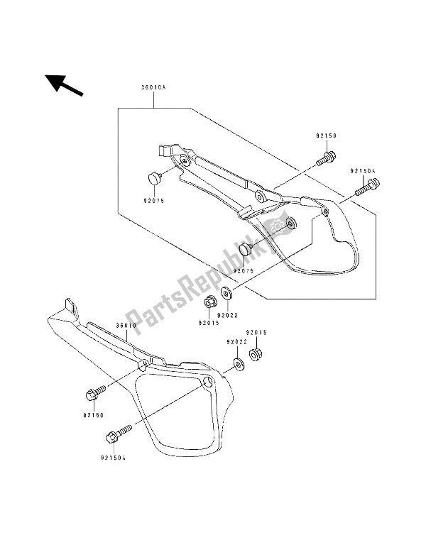 All parts for the Side Cover of the Kawasaki KX 60 1991