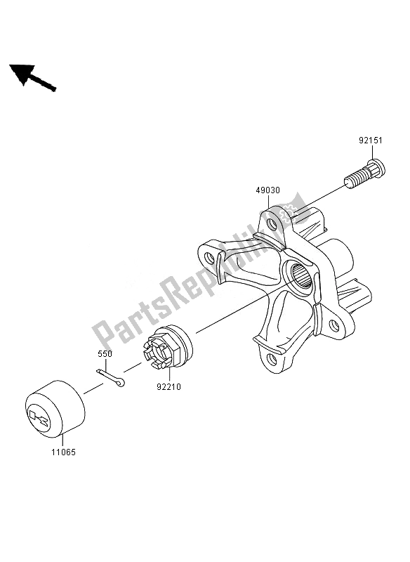All parts for the Front Hub of the Kawasaki KVF 650 4X4 2010