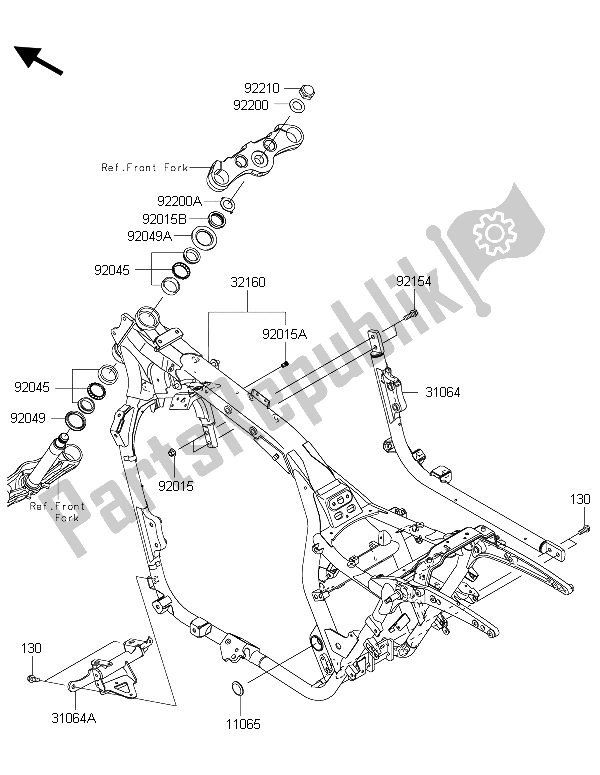 Tutte le parti per il Telaio del Kawasaki Vulcan 1700 Voyager ABS 2015