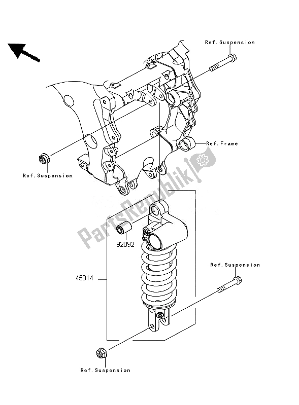 Tutte le parti per il Ammortizzatore del Kawasaki ZZR 1400 ABS 2010