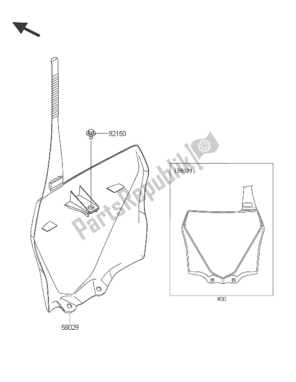 Alle onderdelen voor de Accessoire van de Kawasaki KX 85 LW 2016