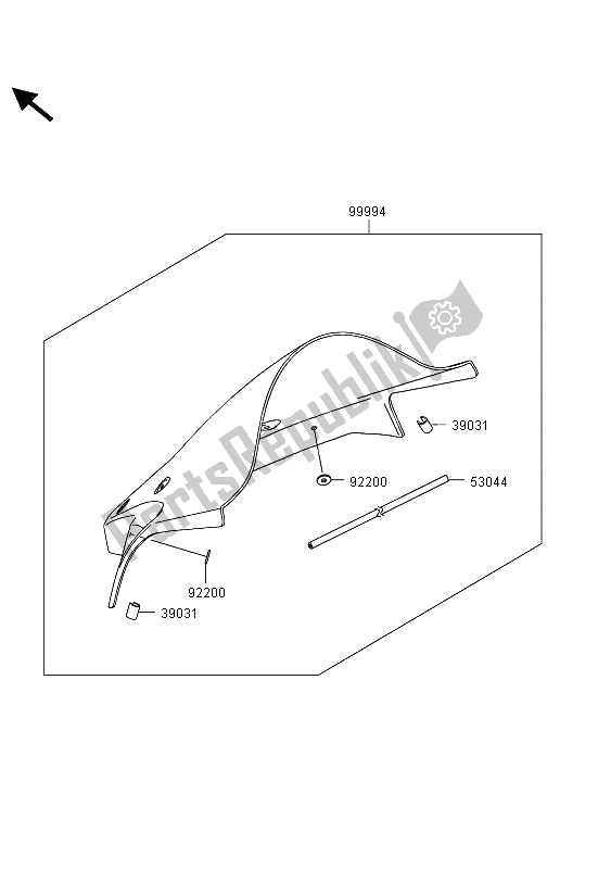 Tutte le parti per il Accessorio (parabrezza) del Kawasaki Ninja ZX 10R 1000 2013