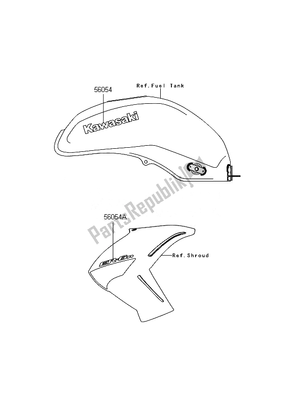 All parts for the Decals (orange)(p. White) of the Kawasaki ER 6N 650 2011