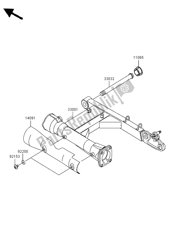 All parts for the Swingarm of the Kawasaki VN 1600 Classic 2006