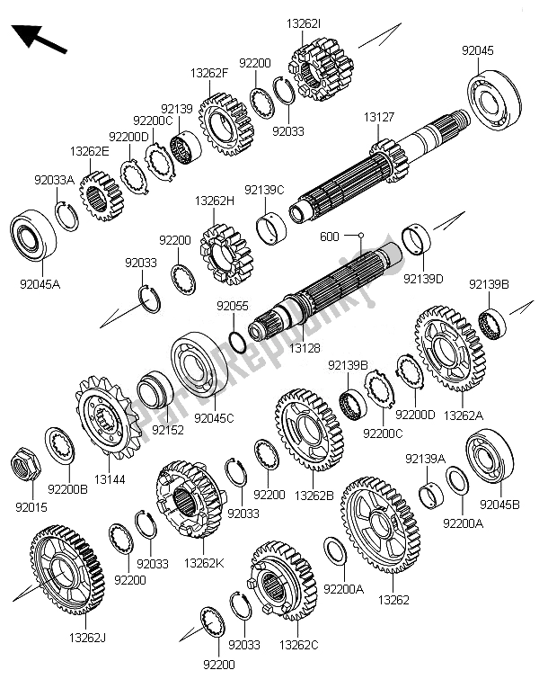 All parts for the Transmission of the Kawasaki Ninja ZX 10R ABS 1000 2014