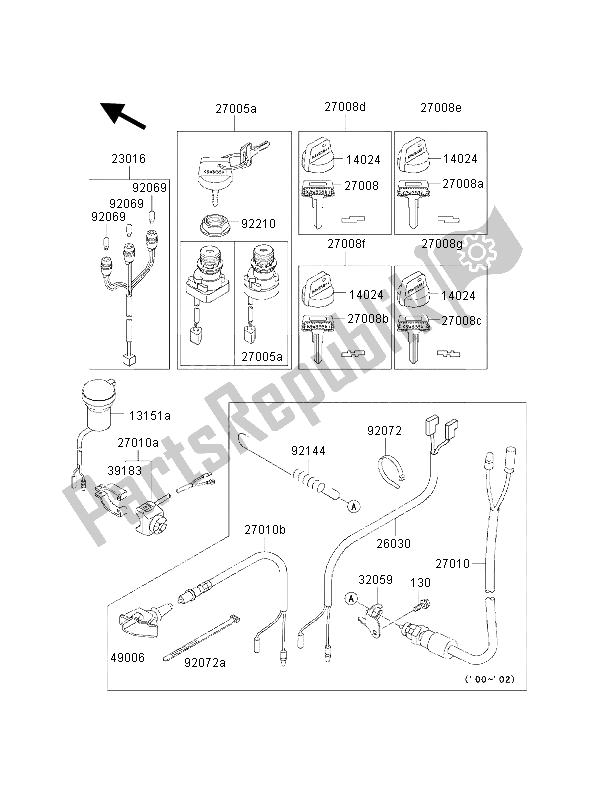 Wszystkie części do Stacyjka Kawasaki KVF 400 2001