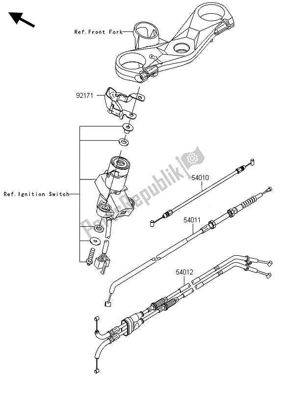 Tutte le parti per il Cavi del Kawasaki Ninja ZX 10R 1000 2010