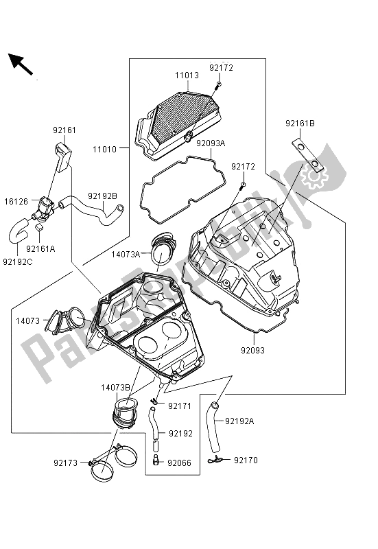 Wszystkie części do Od? Wie? Acz Powietrza Kawasaki ER 6N 650 2013