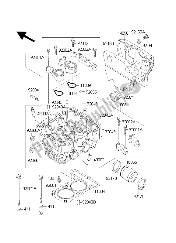 Wszystkie części do G? Owica Cylindra Kawasaki EL 252 2003