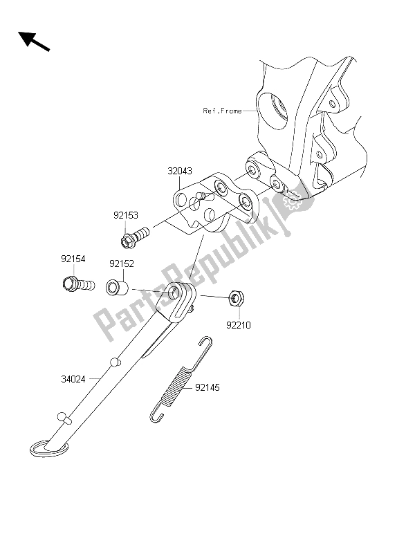 All parts for the Stand(s) of the Kawasaki Z 1000 ABS 2015