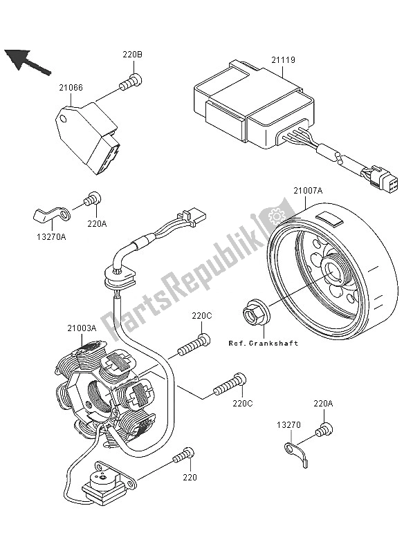 Wszystkie części do Generator Kawasaki KLX 110 2005