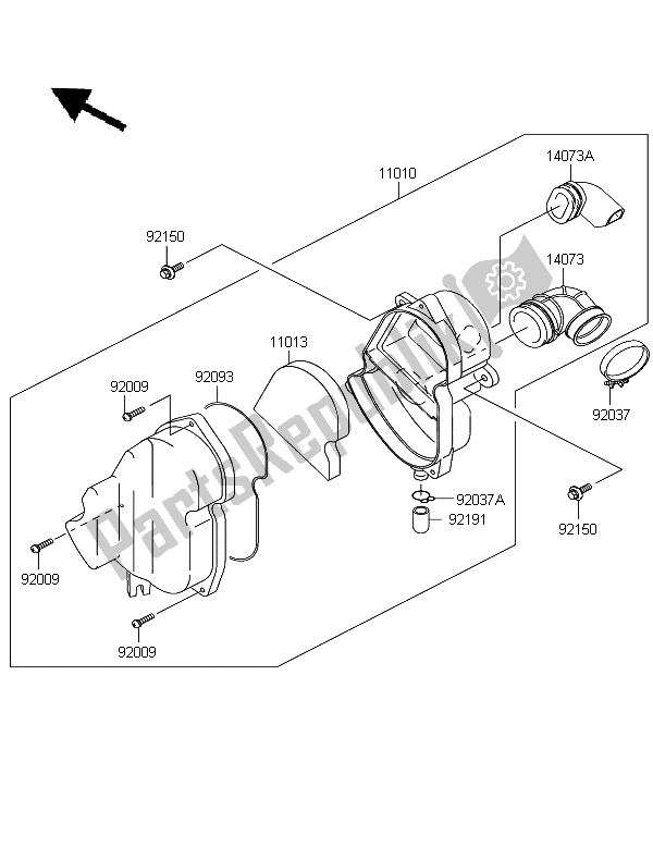 Alle onderdelen voor de Luchtfilter van de Kawasaki KLX 110 2008