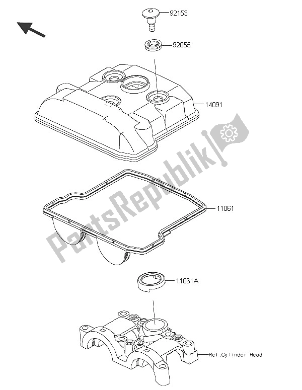Todas las partes para Cubierta De Tapa De Cilindro de Kawasaki KX 450F 2016