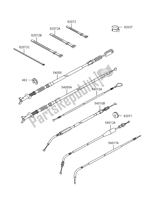 All parts for the Cables of the Kawasaki KVF 360 4X4 2006