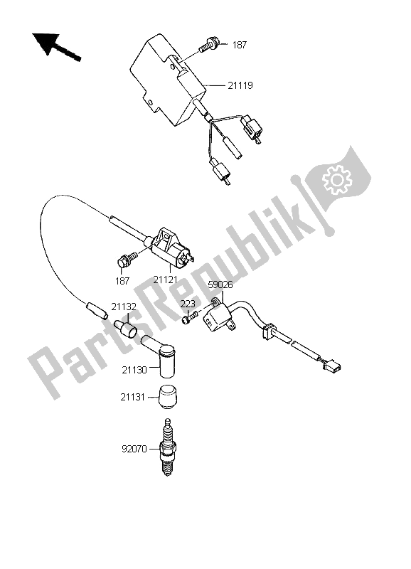 All parts for the Ignition System of the Kawasaki KMX 125 SW 1995